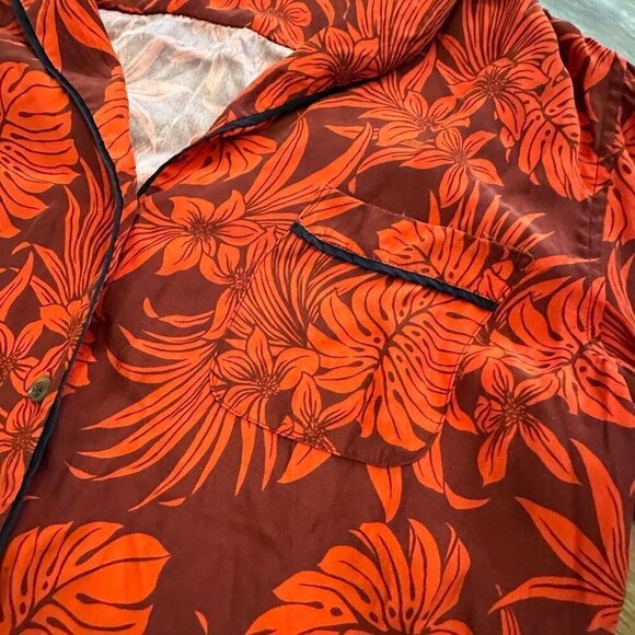 La Ligne Silk Hawaiian Floral Printed Button-Up Top - Picture 5 of 7